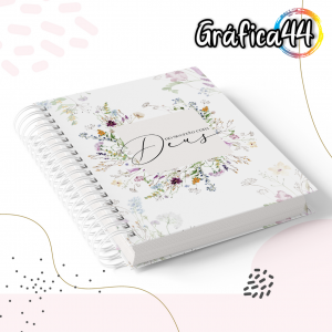 Caderno Devocional Meu Secreto com Deus Folhas Internas Papel Offset 75g. 15 x 21 cm - 244 páginas Impressão Colorida. Capa com Laminação. Wire-o. Fechamento com Elástico.