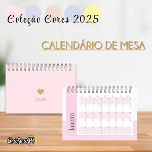 Calendário de Mesa Cores 2025