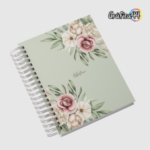 Planner Feminino Permanente Folhas Internas Papel Offset 90g 15 x 21 cm - 244 Páginas Impressão Colorida. Capa com Laminação. Wire-o. Divisórias sem abas, 2 folhas de adesivos, bolso plástico e fechamento com elástico.