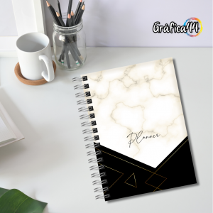 Planner Masculino Permanente Folhas Internas Papel Offset 90g. 15 x 21 cm - 314 Páginas Impressão Colorida. Capa com Laminação. Wire-o. Bolso Plástico, Divisórias sem abas e fechamento com elástico